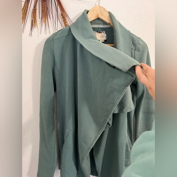 Anthropologie Saturday Sunday Green Shawled Draped Waterfall Cardigan Size XS - Picture 3 of 10